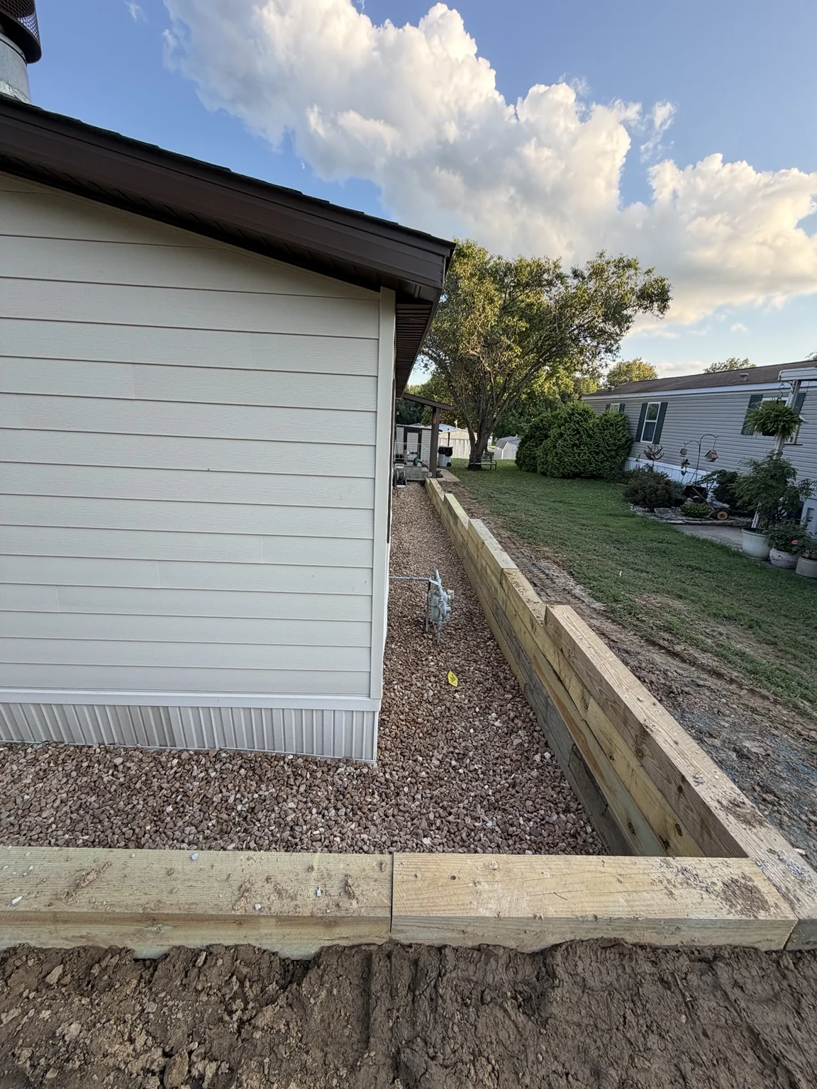 Timber retaining wall project